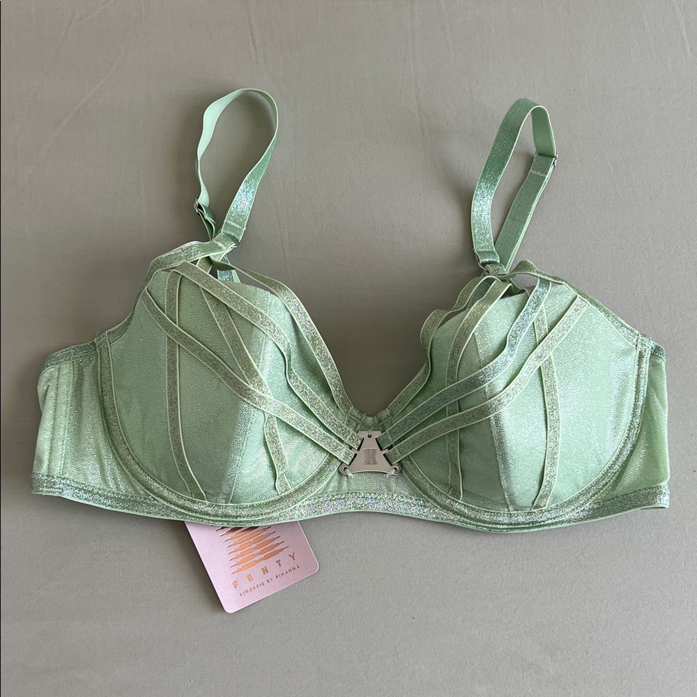 Savage X Fenty Mint Green Strappy Bra
